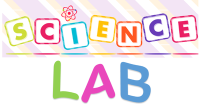 "Science Lab" spelled out in colorful blocks