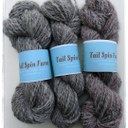 Bundles of grey yarn